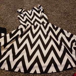 Black and white stripe dress